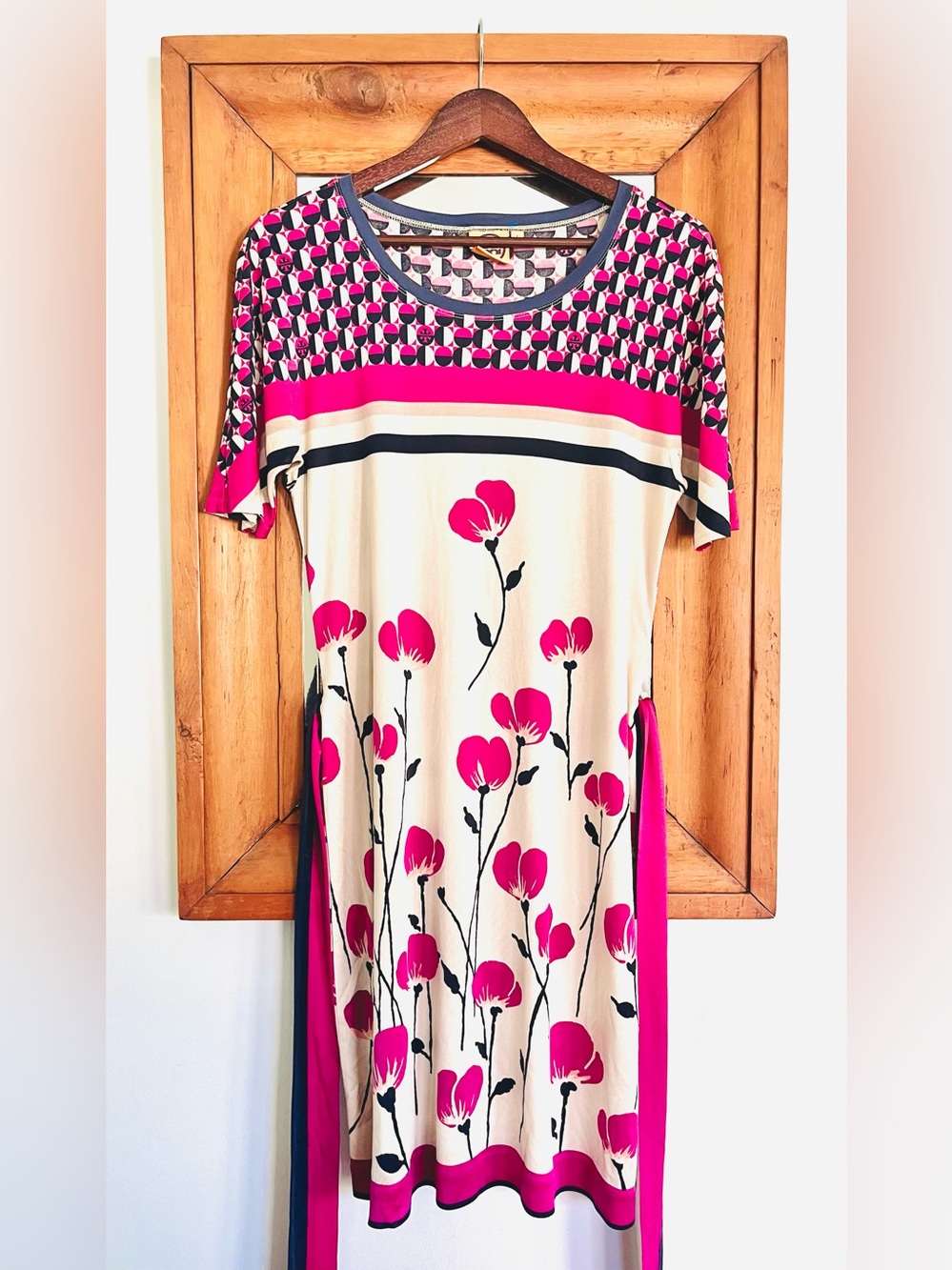 Tory Burch short sleeve floral logo dress